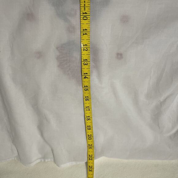 Women’s White Embroidered Bell Sleeve Slit Front Top Small - Picture 8 of 10